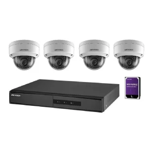 KIT supraveghere HIKVISION, contine 4 camere tip Bullet 2 Mpx, lentila Fixa 2.8 mm, IR 30 m, DVR/NVR 4 canale, &quot;NK42E1H-1T(WD)&quot;