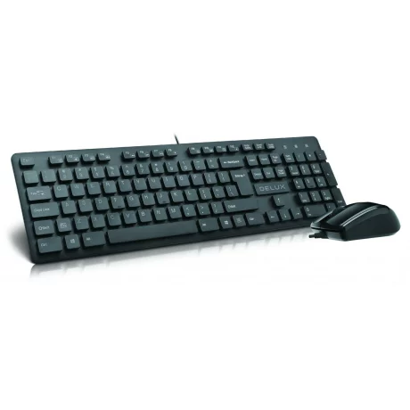 Kit TASTATURA si Mouse DELUX, &quot;KA150U&quot;, cu fir, 105 taste format standard, mouse 1000dpi, 3/1 butoane, negru, &quot;KA150U+M321BU&quot; (include TV 0.75 lei)