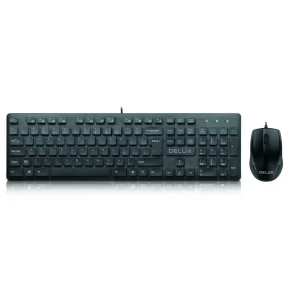 Kit TASTATURA si Mouse DELUX, &quot;KA150U&quot;, cu fir, 105 taste format standard, mouse 1000dpi, 3/1 butoane, negru, &quot;KA150U+M321BU&quot; (include TV 0.75 lei)