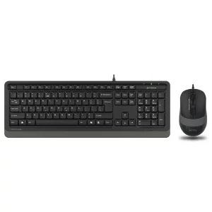 Kit TASTATURA si Mouse A4TECH, &quot;Fstyler FM10+FK10&quot;, wired, 104 taste format standard, mouse 1600dpi, 4/1 butoane, negru &amp;amp; gri, &quot;F1010 Grey&quot; (include TV 0.75 lei)
