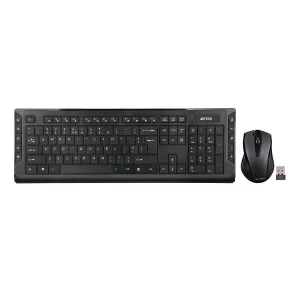 Kit TASTATURA si Mouse A4TECH, &quot;GD-600+G9-500F&quot;, wireless, 104 taste format standard, mouse 1000dpi, 4/1 butoane, negru, &quot;6300F-BK&quot; (include TV 0.75 lei)