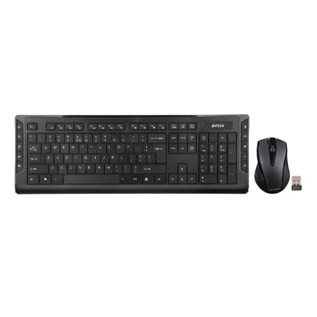 Kit TASTATURA si Mouse A4TECH, &quot;GD-600+G9-500F&quot;, wireless, 104 taste format standard, mouse 1000dpi, 4/1 butoane, negru, &quot;6300F-BK&quot; (include TV 0.75 lei)