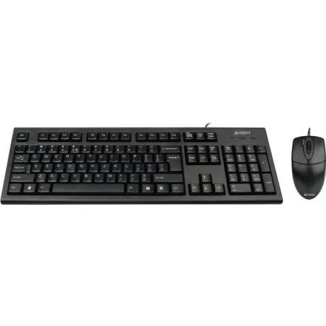 Kit TASTATURA si Mouse A4TECH, &quot;KR-85+OP-620D&quot;, cu fir, 104 taste format standard, mouse 1000dpi, 4/1 butoane, negru, &quot;KR-8520D-USB&quot; (include TV 0.75 lei)