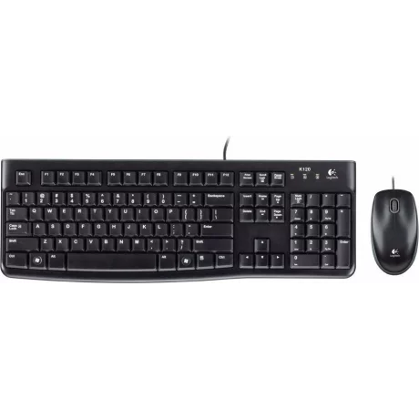 KIT wired LOGITECH USB, tastatura + mouse optic 1000dpi, 3 butoane &quot;B110&quot;, black, &quot;MK120&quot; &quot;920-002563&quot;  (include TV 0.75 lei)