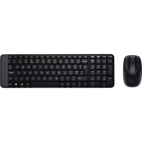 KIT wireless LOGITECH, tastatura wireless K220 + mouse wireless 3 butoane M150, black, 920-003168