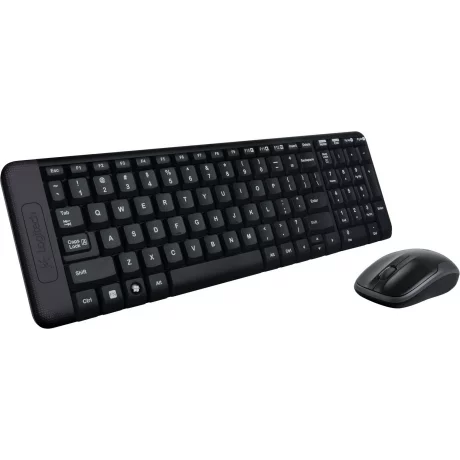 KIT wireless LOGITECH, tastatura wireless K220 + mouse wireless 3 butoane M150, black, 920-003168