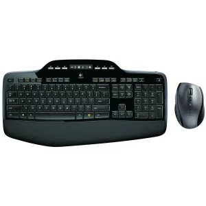 KIT wireless LOGITECH, tastatura wireless multimedia, palm rest, display LCD  + mouse wireless, 6 butoane &quot;M705&quot;, 1 singur receiver, black, &quot;MK710&quot; &quot;920-002440&quot; (include TV 0.75 lei)