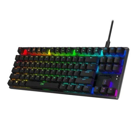 TASTATURA KINGSTON - gaming, &quot;HYPERX ALLOY&quot;, cu fir, 88 taste, format TKL , mecanica, switch HyperX Red/Aqua, USB, negru, &quot;HX-KB7RDX-US&quot; (include TV 0.75 lei)