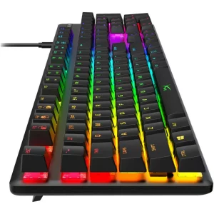 TASTATURA KINGSTON - gaming, &quot;HYPERX Alloy&quot;, cu fir, 104 taste, format standard , mecanica, switch HyperX, USB, negru, &quot;HX-KB6AQX-US&quot; (include TV 0.75 lei)