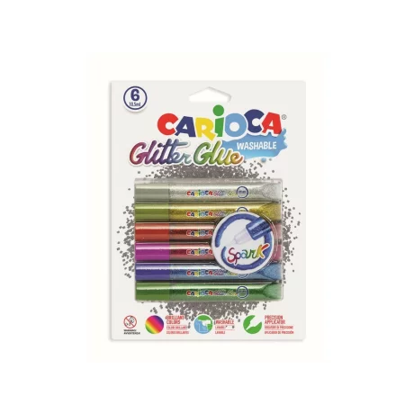 Lipici cu sclipici Spark Carioca 6x10,5 ml