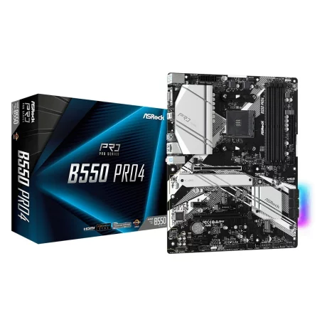 PLACA de BAZA Asrock B550 PRO4, skt AM4, AMD B550, ATX, slot RAM 4 x DDR4, max 128 GB, 6x S-ATA 3, 2x M.2, 2x PCI-E, PCI-E4.0x16 x 2, LAN 1000 Mbps, HDMI, VGA, 7.1, &quot;B550 PRO4&quot;