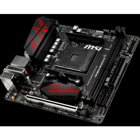 PLACA de BAZA MSI B450I GAMING +AC, skt AM4, AMD B450, mini ITX, slot RAM 2 x DDR4, max 32 GB, 4x S-ATA 3, 1x M.2, nux PCI-E, PCI-E3.0x16 x 1, LAN 1000 Mbps, Display Port, HDMI, 7.1, &quot;B450I GAMING +AC&quot;