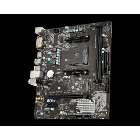 PLACA de BAZA MSI A320M-A PRO MAX, skt AM4, AMD A320, mATX, slot RAM 2 x DDR4, max 32 GB, 4x S-ATA 3, 1x M.2, 1x PCI-E, PCI-E3.0x16 x 1, LAN 1000 Mbps, HDMI, DVI, 7.1, &quot;A320M-A PRO MAX&quot;