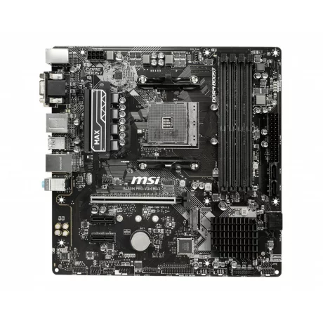 PLACA de BAZA MSI B450M PRO-VDH MAX, skt AM4, AMD B450, mATX, slot RAM 4 x DDR4, max 64 GB, 4x S-ATA 3, 1x M.2, 2x PCI-E, PCI-E3.0x16 x 1, LAN 1000 Mbps, HDMI, DVI, VGA, 7.1, &quot;B450M PRO-VDH MAX&quot;