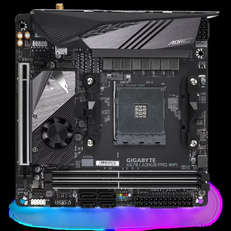 PLACA de BAZA GIGABYTE X570 I PRO WIFI, skt AM4, AMD X570, mini ITX, slot RAM 2 x DDR4, max 64 GB, 4x S-ATA 3, 2x M.2, nux PCI-E, PCI-E4.0x16 x 1, LAN 1000 Mbps, Display Port, HDMI x 2, 7.1, &quot;X570 I PRO WIFI&quot;