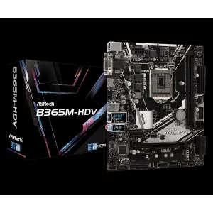 PLACA de BAZA Asrock B365M-HDV, skt LGA 1151, Intel B365, mATX, slot RAM 2 x DDR4, max 32 GB, 6x S-ATA 3, 1x M.2, 2x PCI-E, PCI-E3.0x16 x 1, LAN 1000 Mbps, HDMI, DVI, VGA, 7.1, &quot;B365M-HDV&quot;