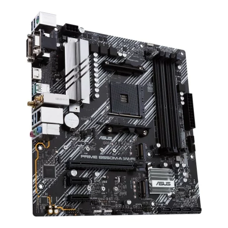 PLACA de BAZA ASUS PRIME B550M-A WIFI, skt AM4, AMD B550, mATX, slot RAM 4 x DDR4, max 128 GB, 4x S-ATA 3, 2x M.2, 2x PCI-E, PCI-E4.0x16 x 1, LAN 1000 Mbps, HDMI, DVI, VGA, 5.1, &quot;PRIME B550M-A WIFI&quot;