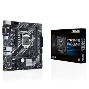 PLACA de BAZA ASUS PRIME B460M-K, skt LGA 1200, Intel B460, mATX, slot RAM 2 x DDR4, max 64 GB, 6x S-ATA 3, 1x M.2, 2x PCI-E, PCI-E3.0x16 x 1, LAN 1000 Mbps, VGA, DVI, 5.1, &quot;PRIME B460M-K&quot;