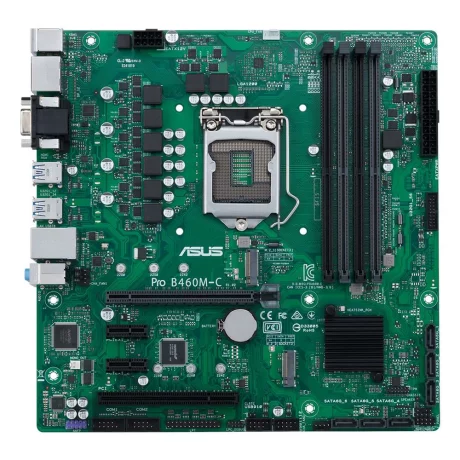 PLACA de BAZA ASUS PRO B460M-C/CSM, skt LGA 1200, Intel B460, mATX, slot RAM 4 x DDR4, max 128 GB, 6x S-ATA 3, 2x M.2, 2x PCI-E, PCI-E3.0x16 x 1, LAN 1000 Mbps, Display Port, HDMI, VGA, 5.1, &quot;PRO B460M-C/CSM&quot;