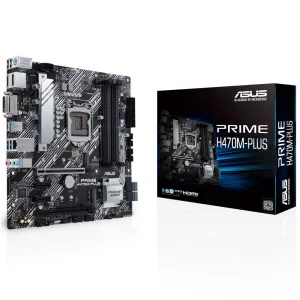 PLACA de BAZA ASUS PRIME H470M-PLUS, skt LGA 1200, Intel H470, mATX, slot RAM 4 x DDR4, max 128 GB, 5x S-ATA 3, 2x M.2, 2x PCI-E, PCI-E3.0x16 x 1, PCI-E3.0x4 x 1, LAN 1000 Mbps, Display Port, HDMI, DVI, 7.1, &quot;PRIME H470M-PLUS&quot;