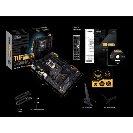 PLACA de BAZA ASUS TUF GAMING Z490+WI, skt LGA 1200, Intel Z490, ATX, slot RAM 4 x DDR4, max 128 GB, 6x S-ATA 3, 2x M.2, 3x PCI-E, PCI-E3.0x16 x 1, PCI-E3.0x4 x 1, LAN 1000 Mbps, Display Port, HDMI, 7.1, &quot;TUF GAMING Z490+WI&quot;