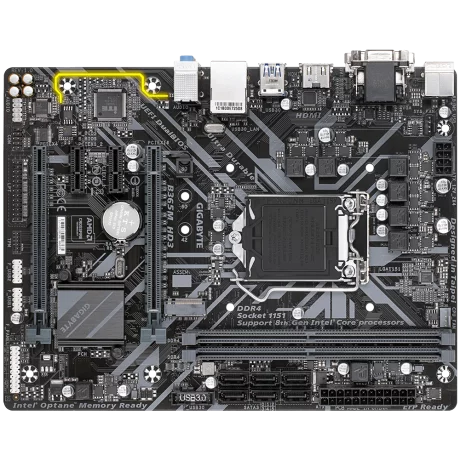 PLACA de BAZA GIGABYTE B365M HD3, skt LGA 1151, Intel B365, mATX, slot RAM 4 x DDR4, max 64 GB, 6x S-ATA 3, 1x M.2, 2x PCI-E, PCI-E3.0x16 x 1, PCI-E3.0x4 x 1, LAN 1000 Mbps, HDMI, DVI, VGA, 7.1, &quot;B365M HD3&quot;