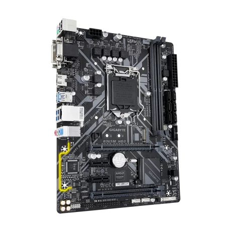 PLACA de BAZA GIGABYTE B365M HD3, skt LGA 1151, Intel B365, mATX, slot RAM 4 x DDR4, max 64 GB, 6x S-ATA 3, 1x M.2, 2x PCI-E, PCI-E3.0x16 x 1, PCI-E3.0x4 x 1, LAN 1000 Mbps, HDMI, DVI, VGA, 7.1, &quot;B365M HD3&quot;