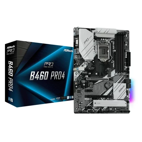 PLACA de BAZA Asrock B460 PRO4, skt LGA 1200, Intel B460, mATX, slot RAM 4 x DDR4, max 128 GB, 6x S-ATA 3, 2x M.2, 2x PCI-E, PCI-E3.0x16 x 1, PCI-E3.0x4 x 1, LAN 1000 Mbps, HDMI, VGA, 5.1, &quot;B460 PRO4&quot;