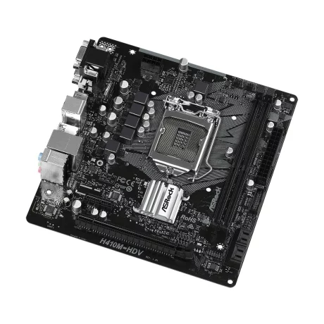 PLACA de BAZA Asrock H410M-HDV, skt LGA 1200, Intel H410, mATX, slot RAM 2 x DDR4, max 64 GB, 4x S-ATA 3, nux M.2, 1x PCI-E, PCI-E3.0x16 x 1, LAN 1000 Mbps, HDMI, DVI, VGA, 5.1, &quot;H410M-HDV&quot;