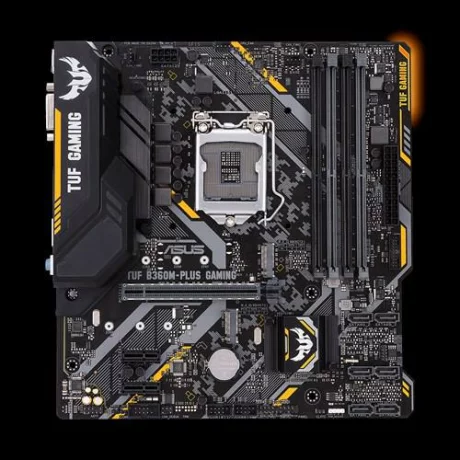 PLACA de BAZA ASUS TUF B360M-PLUS GAM, skt LGA 1151 v2, Intel B360, mATX, slot RAM 4 x DDR4, max 64 GB, 6x S-ATA 3, 2x M.2, 2x PCI-E, PCI-E3.0x16 x 1, LAN 1000 Mbps, HDMI, DVI, 5.1, &quot;TUF B360M-PLUS GAM&quot;