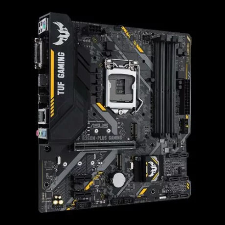 PLACA de BAZA ASUS TUF B360M-PLUS GAM, skt LGA 1151 v2, Intel B360, mATX, slot RAM 4 x DDR4, max 64 GB, 6x S-ATA 3, 2x M.2, 2x PCI-E, PCI-E3.0x16 x 1, LAN 1000 Mbps, HDMI, DVI, 5.1, &quot;TUF B360M-PLUS GAM&quot;