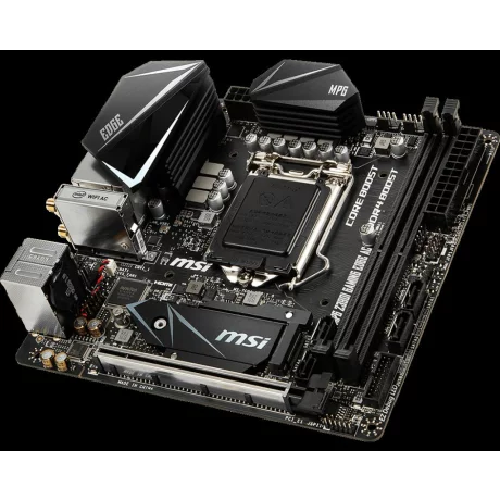 PLACA de BAZA MSI Z390I GAM EDGE AC, skt LGA 1151, Intel Z390, mini ITX, slot RAM 2 x DDR4, max 64 GB, 4x S-ATA 3, 2x M.2, nux PCI-E, PCI-E3.0x16 x 1, LAN 1000/2500/5000 Mbps, Display Port, HDMI, 7.1, &quot;Z390I GAM EDGE AC&quot;