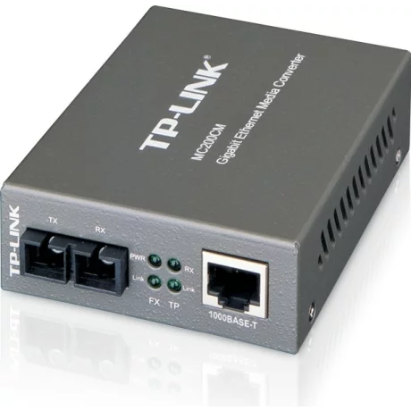 MEDIA CONVERTOR TP-LINK RJ45 1000M la fibra SC multi-mode 1000M, Full-duplex, pana la 550m, montabil in sasiu &quot;MC200CM&quot;