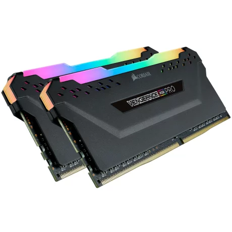 Memorii CORSAIR gaming DDR4 16 GB, frecventa 3000 MHz, 8 GB x 2 module,  radiator, iluminare RGB, &quot;CMW16GX4M2C3000C15&quot;