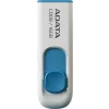 Memorie USB 2.0 ADATA 16 GB, retractabila, carcasa plastic, alb / albastru, AC008-16G-RWE