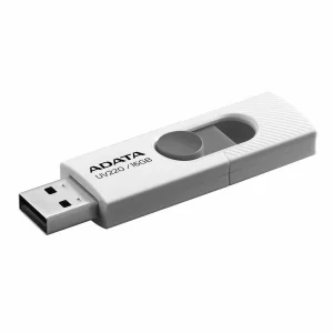 MEMORIE USB 2.0 ADATA 16 GB, retractabila, carcasa plastic, alb / gri, AUV220-16G-RWHGY
