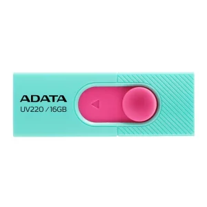 MEMORIE USB 2.0 ADATA 16 GB, retractabila, carcasa plastic, verde / roz, AUV220-16G-RGNPK