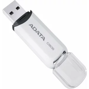 MEMORIE USB 2.0 ADATA 32 GB, cu capac, carcasa plastic, alb, AC906-32G-RWH