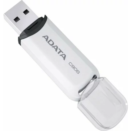 Memorie USB 2.0 ADATA 32 GB, cu capac, carcasa plastic, alb, AC906-32G-RWH