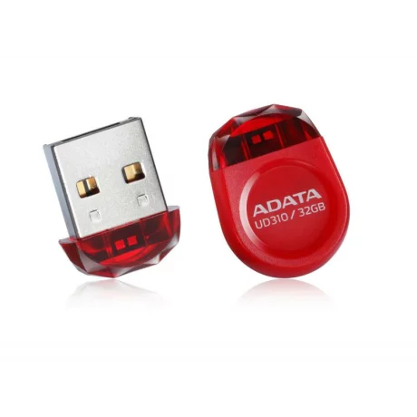 MEMORIE USB 2.0 ADATA 32 GB, cu capac | profil mic, carcasa plastic, rosu, AUD310-32G-RRD