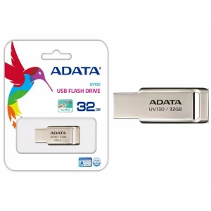 MEMORIE USB 2.0 ADATA 32 GB, profil mic, carcasa metalica, auriu, AUV130-32G-RGD