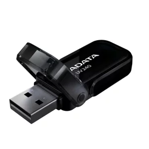 MEMORIE USB 2.0 ADATA 64 GB, cu capac, carcasa plastic, negru, AUV240-64G-RBK