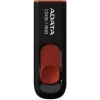 Memorie USB 2.0 ADATA  8 GB, retractabila, carcasa plastic, negru / rosu, AC008-8G-RKD