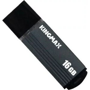 MEMORIE USB 2.0 KINGMAX 16 GB, cu capac, carcasa aluminiu, negru / gri, KM-MA06-16GB/GY