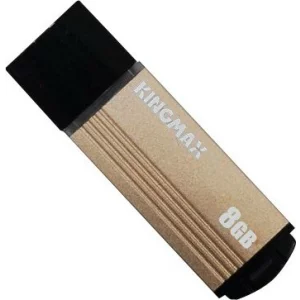 MEMORIE USB 2.0 KINGMAX 8 GB, cu capac, carcasa aluminiu, negru / auriu, KM-MA06-8GB/Y