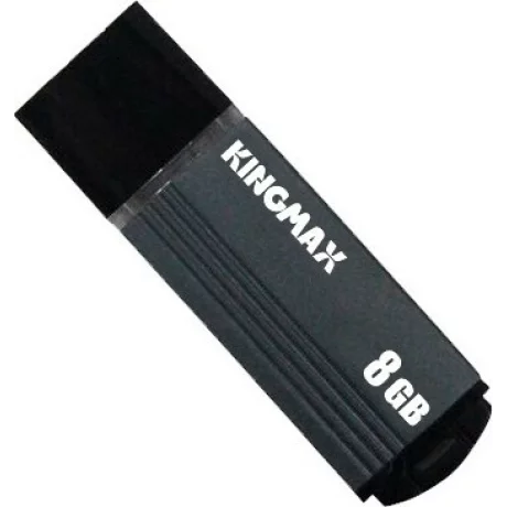 MEMORIE USB 2.0 KINGMAX 8 GB, cu capac, carcasa aluminiu, negru / gri, KM-MA06-8GB/GY