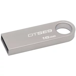 MEMORIE USB 2.0 KINGSTON 16 GB, profil mic, carcasa metalic, argintiu, &quot;DTSE9H/16GB&quot;