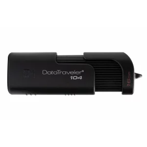 MEMORIE USB 2.0 KINGSTON 16 GB, retractabila, carcasa plastic, negru, &quot;DT104/16GB&quot;