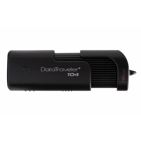 MEMORIE USB 2.0 KINGSTON 16 GB, retractabila, carcasa plastic, negru, &quot;DT104/16GB&quot;