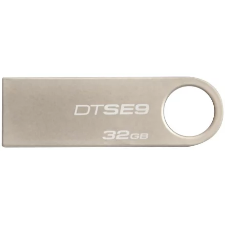 MEMORIE USB 2.0 KINGSTON 32 GB, profil mic, carcasa metalic, argintiu, &quot;DTSE9H/32GB&quot;